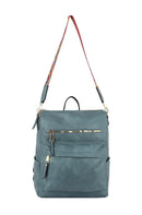 LHU361 Multi Pocket Convertible Backpack w/ Strap - MiMi Wholesale