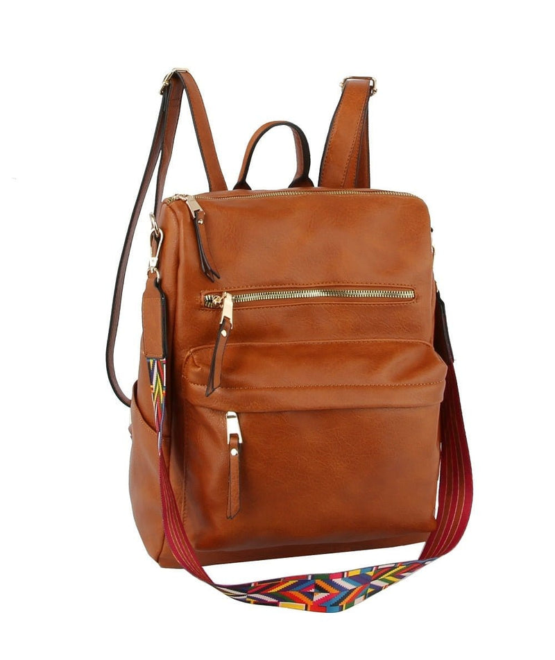 LHU361 Multi Pocket Convertible Backpack w/ Strap - MiMi Wholesale