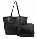 LHU364 3-in-1 Whipstitch Detail Shoulder/Shopper w/ 2 Zipper Pouches - MiMi Wholesale