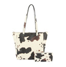 LHU399-1W Faux Leather 2 in 1 Zip Top Shoulder Tote Bag - MiMi Wholesale