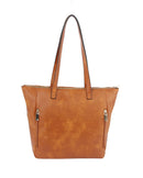 LHU399-1W Faux Leather 2 in 1 Zip Top Shoulder Tote Bag - MiMi Wholesale