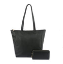 LHU399-1W Faux Leather 2 in 1 Zip Top Shoulder Tote Bag - MiMi Wholesale
