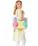 LOA100 Colorful Pineapple Beach Tote Bag - MiMi Wholesale