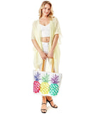 LOA100 Colorful Pineapple Beach Tote Bag - MiMi Wholesale