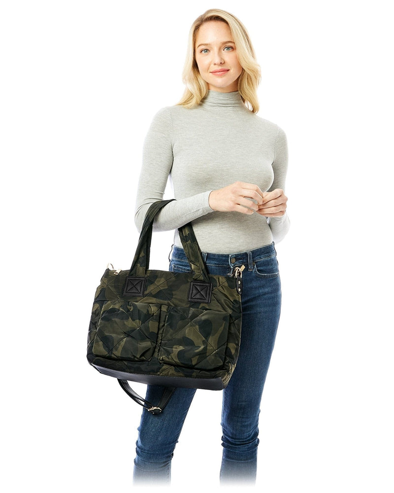 LOA247 Camo Puffer Tote/Quilted Messenger - MiMi Wholesale