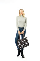 LOA309 Plaid Puffer Tote/Messenger - MiMi Wholesale