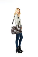 LOA309 Plaid Puffer Tote/Messenger - MiMi Wholesale