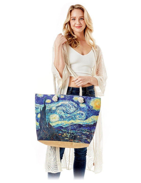 LOA320 Starry Night Beach Tote - MiMi Wholesale