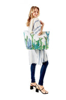 LOA330 Cactus Print Summer Beach Tote Bag - MiMi Wholesale