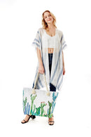 LOA330 Cactus Print Summer Beach Tote Bag - MiMi Wholesale