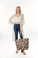 LOA340 Leopard Beach Tote - MiMi Wholesale