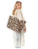 LOA340 Leopard Beach Tote - MiMi Wholesale