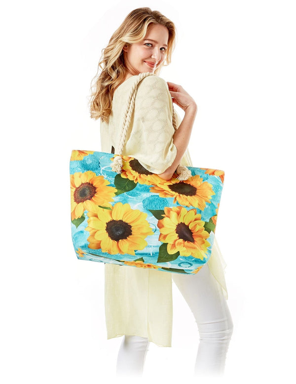 LOA352 Sunflower Beach Tote - MiMi Wholesale