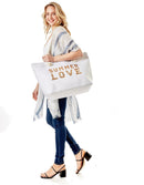 LOA375 Glitz Sequins Letter 'Summer Love' Beach Tote Bag - MiMi Wholesale