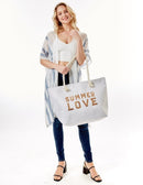 LOA375 Glitz Sequins Letter 'Summer Love' Beach Tote Bag - MiMi Wholesale