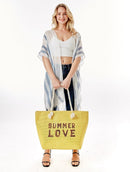 LOA375 Glitz Sequins Letter 'Summer Love' Beach Tote Bag - MiMi Wholesale