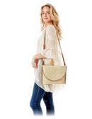LOA387 Tori Weaved Straw Envelope Clutch Crossbody Bag - MiMi Wholesale