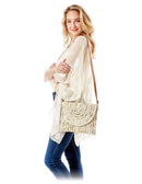 LOA388 Sandra Weaved Straw Envelope Clutch Crossbody Bag - MiMi Wholesale