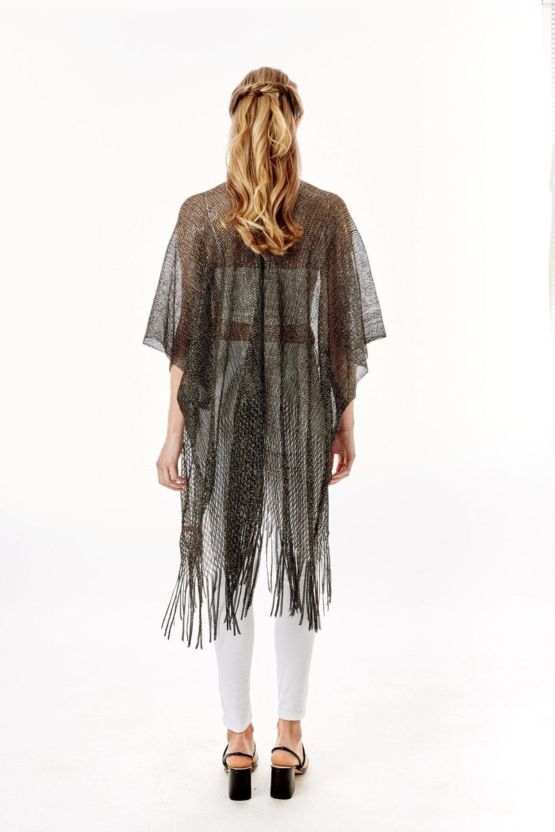 LOF802 Metallic Net Fringe Cover-up - MiMi Wholesale