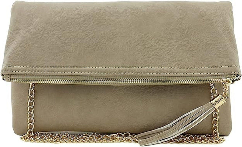 LP048 Pamela Envelope Zipper Clutch/Crossbody With Tassel - MiMi Wholesale