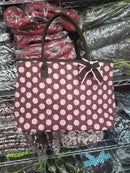 LPDQ2705 Polka Dot Quilted Large Tote - MiMi Wholesale