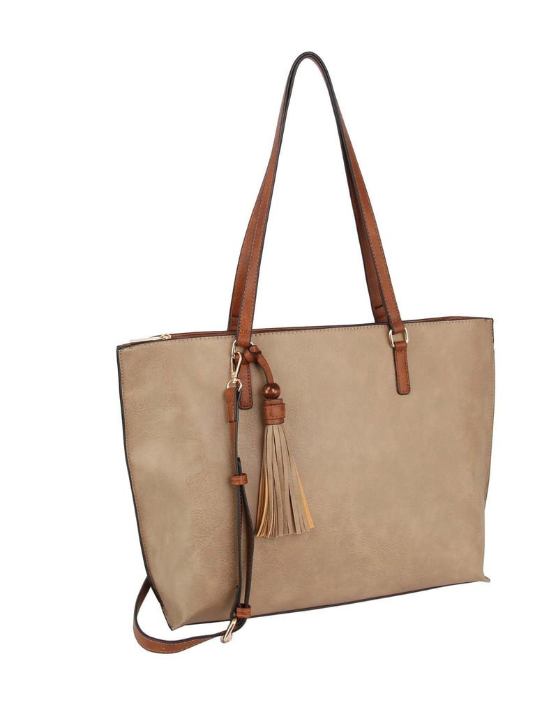 LQ306 Sandra Tote Bag With Tassel - MiMi Wholesale