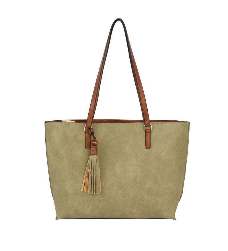 LQ306 Sandra Tote Bag With Tassel - MiMi Wholesale