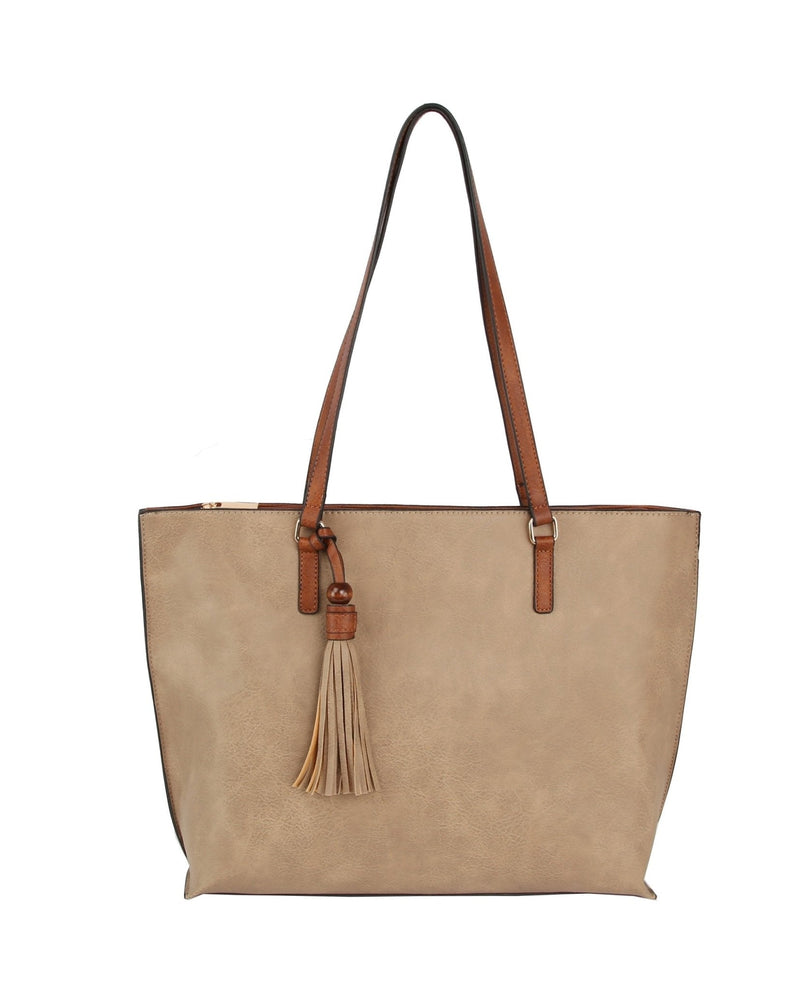 LQ306 Sandra Tote Bag With Tassel - MiMi Wholesale