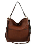 LQF0163 Hobo Shoulder Bag With Whipstitch Strap - MiMi Wholesale