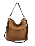 LQF0163 Hobo Shoulder Bag With Whipstitch Strap - MiMi Wholesale