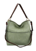 LQF0163 Hobo Shoulder Bag With Whipstitch Strap - MiMi Wholesale