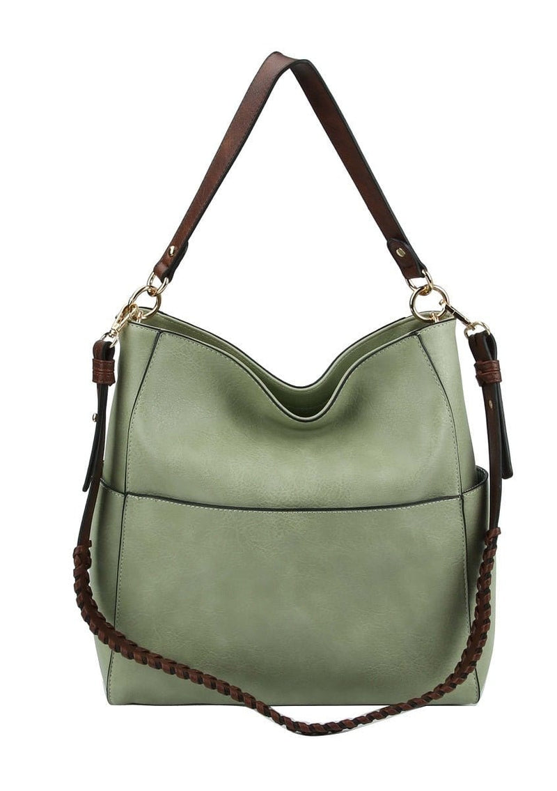 LQF0163 Hobo Shoulder Bag With Whipstitch Strap - MiMi Wholesale