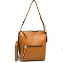 LQF034 Whipstitch Handle Shoulder Bag With Wallet - MiMi Wholesale