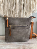 LQF038 Elina Zipper Front Crossbody Bag - MiMi Wholesale