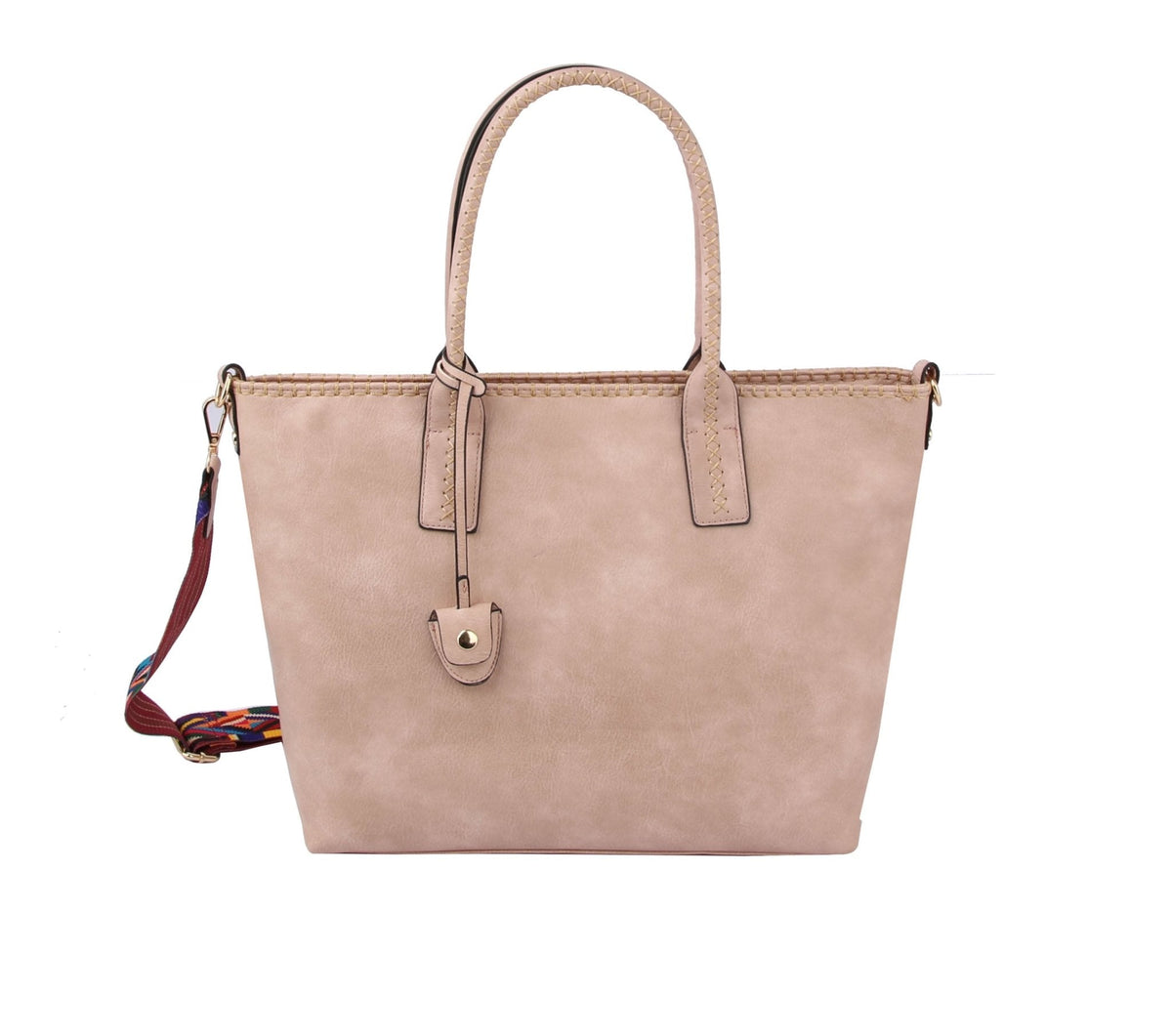 LSD148 Stitch Accent Tote w/ Guitar Strap - MiMi Wholesale