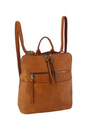 LSD186 Lauren Front Zipper Convertible Backpack - MiMi Wholesale