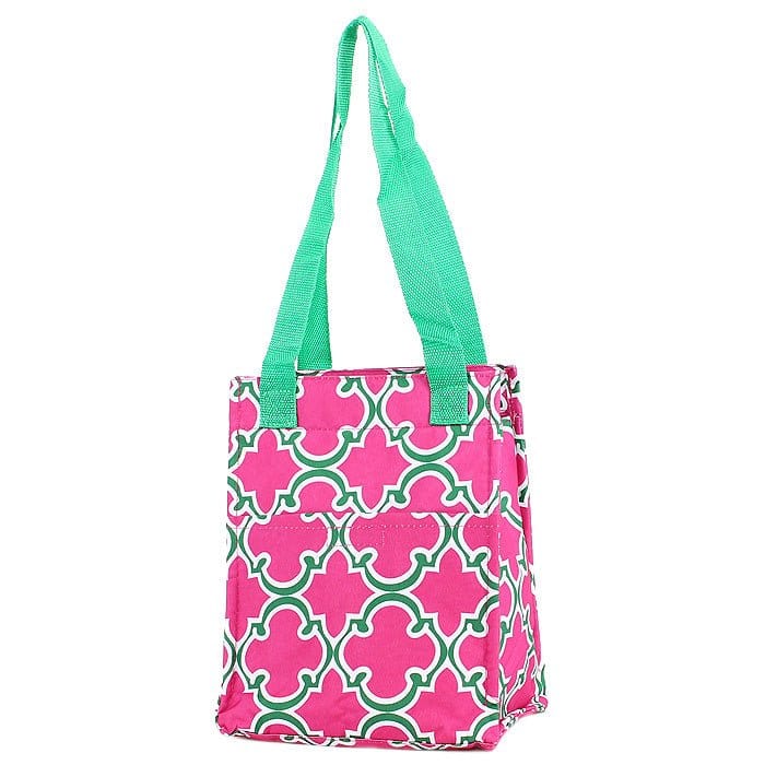 LT11-708 Quatrefoil Print Lunch Tote Bag - MiMi Wholesale