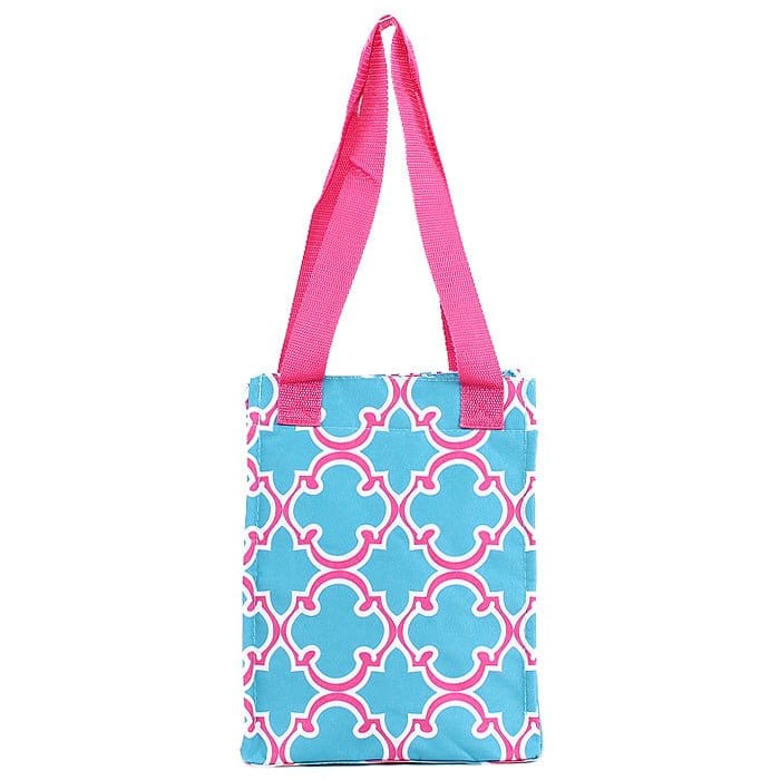LT11-708 Quatrefoil Print Lunch Tote Bag - MiMi Wholesale