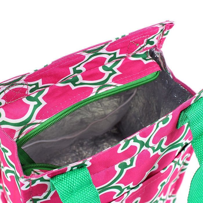 LT11-708 Quatrefoil Print Lunch Tote Bag - MiMi Wholesale