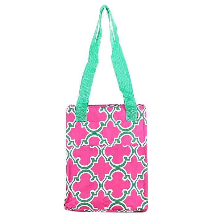 LT11-708 Quatrefoil Print Lunch Tote Bag - MiMi Wholesale