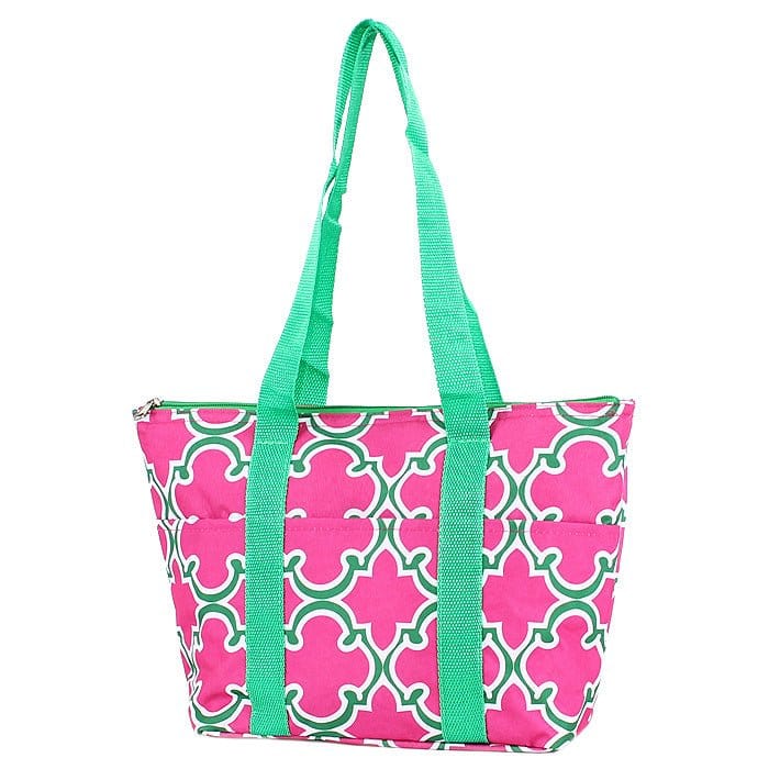 LT15-708 Quatrefoil Print Lunch Bag/Cooler - MiMi Wholesale