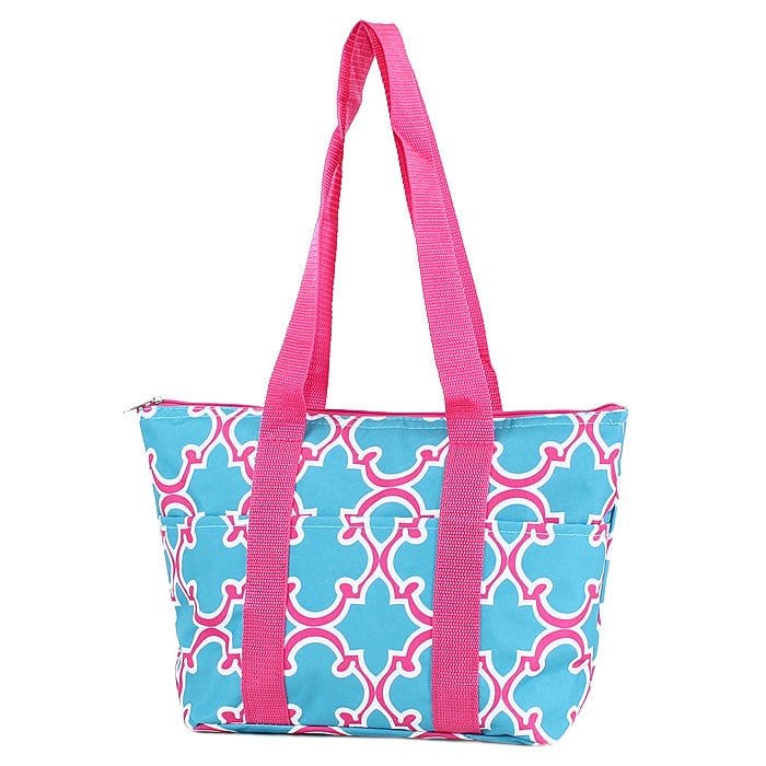 LT15-708 Quatrefoil Print Lunch Bag/Cooler - MiMi Wholesale