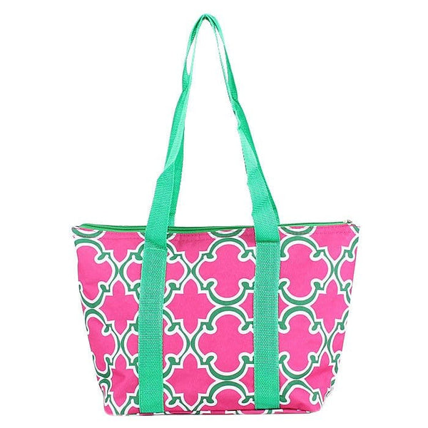 LT15-708 Quatrefoil Print Lunch Bag/Cooler - MiMi Wholesale