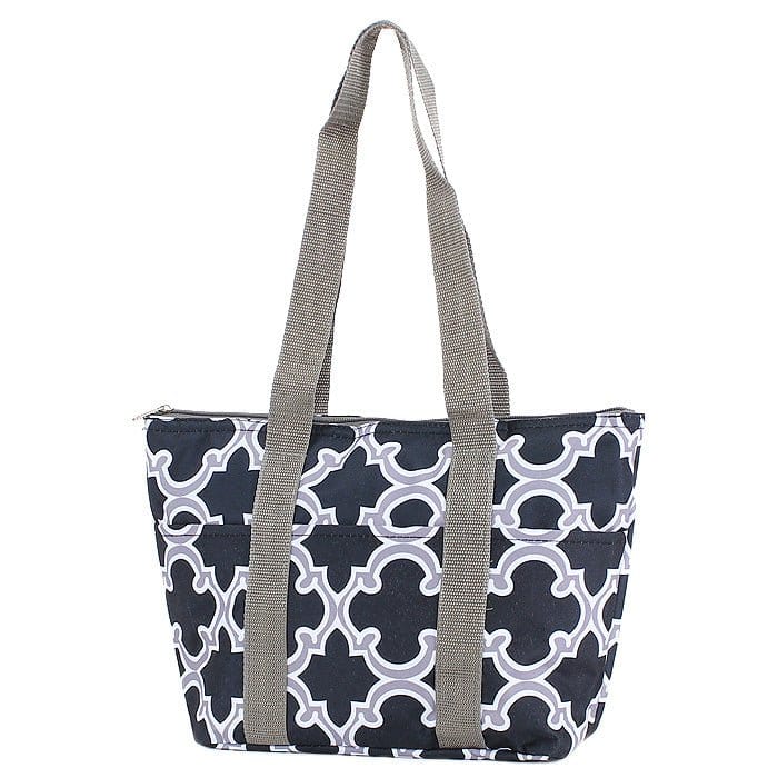 LT15-708 Quatrefoil Print Lunch Bag/Cooler - MiMi Wholesale