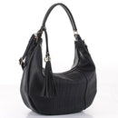 LY5865 Woven Detail Shoulder Bag w/ Tassel - MiMi Wholesale