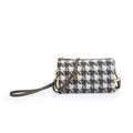 M013HDST Houndstooth 3 Compartment Crossbody - MiMi Wholesale