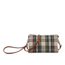 M013PLD Riley Plaid 3 Compartment Crossbody/Wristlet - MiMi Wholesale