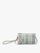 M013PLD Riley Plaid 3 Compartment Crossbody/Wristlet - MiMi Wholesale