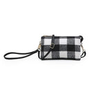 M013PLD Riley Plaid 3 Compartment Crossbody/Wristlet - MiMi Wholesale