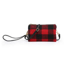 M013PLD Riley Plaid 3 Compartment Crossbody/Wristlet - MiMi Wholesale